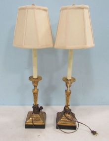 Pair of Gold Painted Decor Lamps