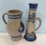 Two Westerwald Blue-Grey Pitchers/Jugs