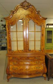 Italian Birds Eye Maple Display Cabinet