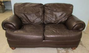 Two Cushion Colorado Leather Love Seat