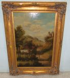 Large Gold Gilt Framed Giclee Painting