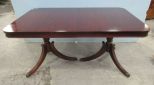 Premanized Mengel Mahogany Double Pedestal Dining Table