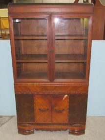 Vintage 1940s Art Deco China Cabinet