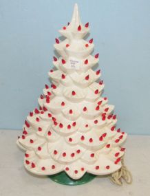1969 White Ceramic Musical Christmas Tree