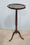 Mahogany Leather Inset Plant Stand