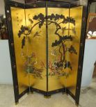 Four Panel Black Laquer Screen