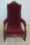 Victorian Style Red Felt Rocker