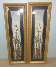 Pair of Oil Painting Of Bird Houses