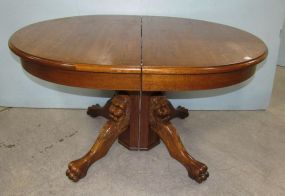 Contemporary Oak Pedestal Table