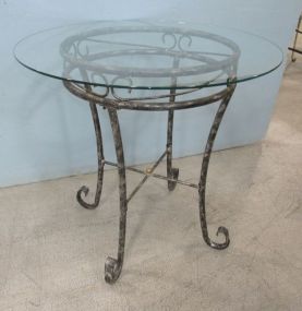 Modern Metal Glass Top Kitchen Table