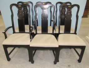 Singer Furniture Black Painted Oriental Six Dining