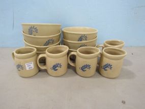 McCoy BlueField Dinnerware Pottery Bowls and Mugs