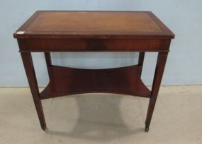 Leather Top Two Tier Side Table