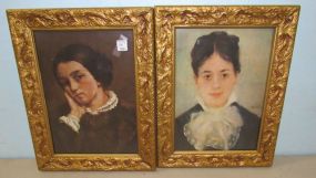 Pair of Gold Framed Portrait Prints