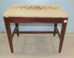 Mahogany Needlepoint Vanity Bench