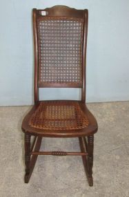 Mahogany Cane Back and Seat Rocker