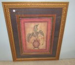 Gold Colored Framed Vase Print