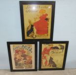 Three Decor Framed European Prints