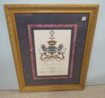 Gold Colored Framed Crest Print