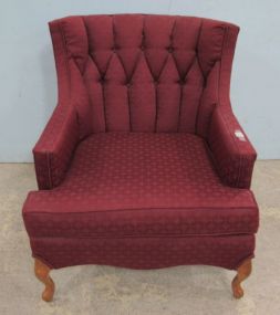 French Style Maroon Upholstery Arm Chair