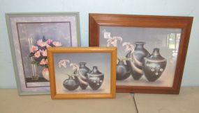Three Framed Vase Prints