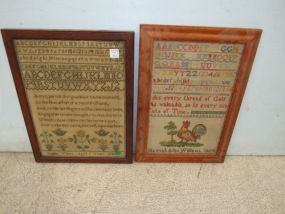 Two Old Needlepoint Samplers