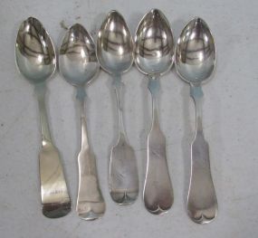 Five Sterling & Coin Silver Spoons