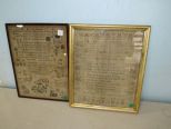 Two Old Needlepoint Samplers