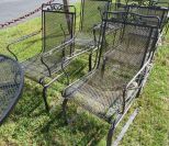 Pair of Black Metal Rocking Chairs