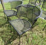 Pair of Black Metal Patio Chairs