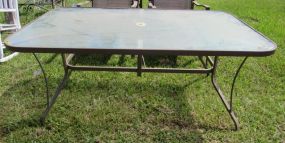 Metal Glass Top Patio Table