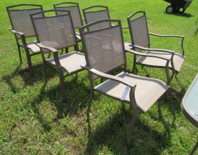 Six Metal Arm Patio Chairs