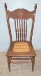 Vintage Pressed Back Oak Side Chair