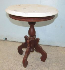 Kimball Mahogany Marble Top Pedestal