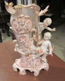 Capodimonte Porcelian Urn with Boy Figures