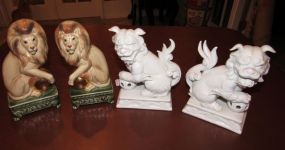 Porcelain Lion and Foo Dog Decor
