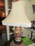 Hand Painted Asian Style Pottery Lamp