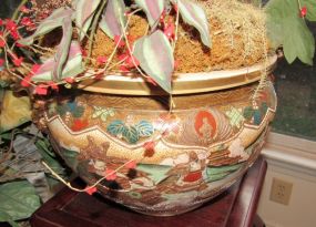 Hand Painted Satsuma Style Planter Bowl