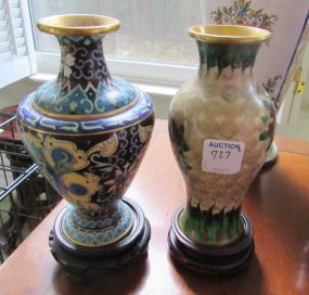 Two Small Modern Cloisonne Vases
