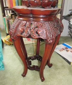 Carved Asian Style Marble Plant Stand
