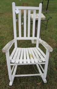 White Painted Wood Rocker