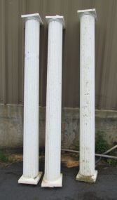 Three White Tin Column Decor