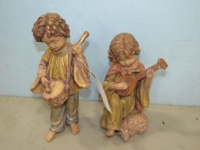 Drummer Boy and Guitar Figurines