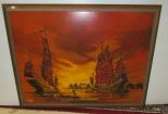 Signed Koda Giclee Painting of  Voyage Ships