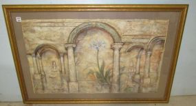 Gold Framed Print of Marble Building