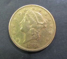 1885 Liberty Head $20 Gold Coin