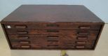 Vintage Oak Five Drawer Map Cabinet