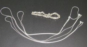 Sterling Bracelet with Crosses and Three Sterling Chains