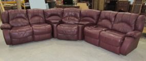 Well Made Faux Leather Three Section Sofa