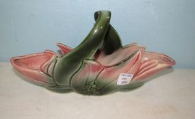 Vintage Hull Imperial Ware Pink And Green Basket